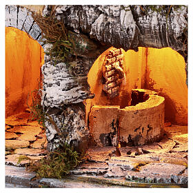 Neapolitan nativity scene village 18th century balconies fountain 10 cm 60x55x40 cm