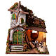 Stable with windmill for 10-12 cm Neapolitan Nativity Scene, 45x40x30 cm s1