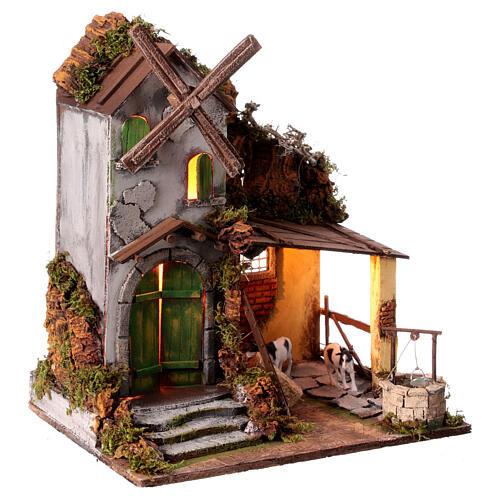 Cenário fazenda presépio napolitano com figuras 10-12 cm 45x40x30 cm 4