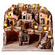 Krippenszenerie, 3 Grotten, Bergdorf und Brunnen, neapolitanischer Stil, für 10 cm Figuren, 50x60x30 cm s1