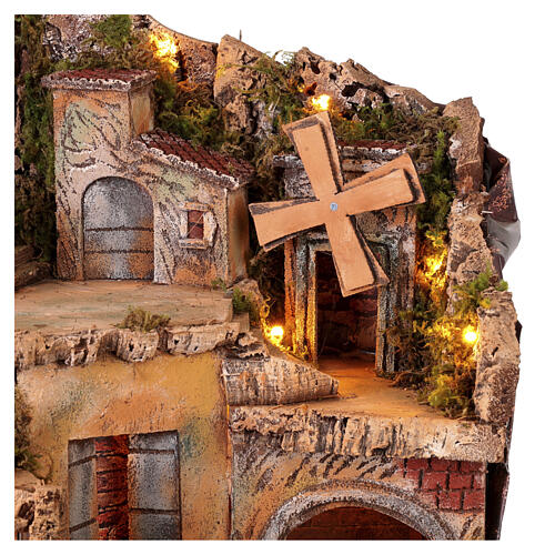 Pueblo fuente tres casas belén napolitano 10 cm 50x60x30 cm 6