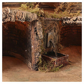 Village avec fontaine niches et trois maisons crèche napolitaine 10 cm 50x60x30 cm