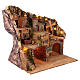 Village avec fontaine niches et trois maisons crèche napolitaine 10 cm 50x60x30 cm s5