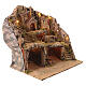 Rustic village fountain 3 houses Neapolitan nativity scene 10 cm 50x60x30 cm s3