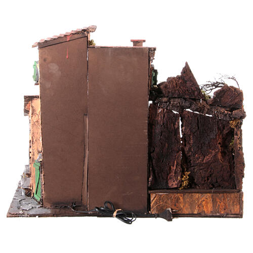 Miasteczko szopki neapolitańskiej styl XVIII wieku, podwyższona stajenka do figurek 10 cm, 45×60×45 cm 6