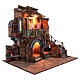 Neapolitan nativity scene village 18th century style with oven 10 cm 75x50x85 cm s5