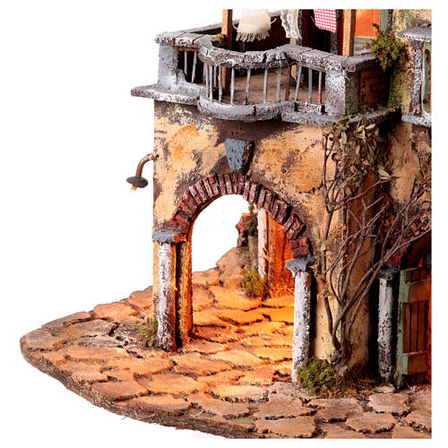Borgo arroccato presepe napoletano per statue 10 cm stile 700 80x70x50 cm 9