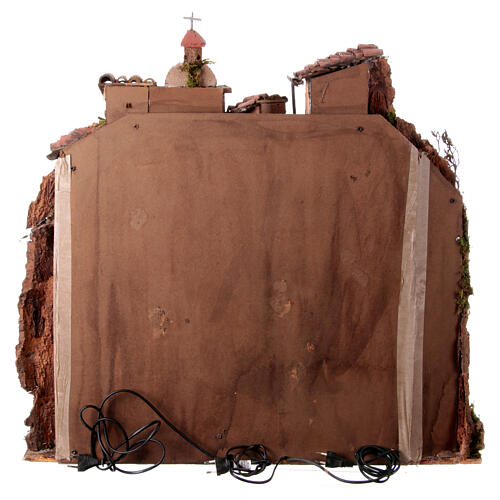 Perched village Neapolitan nativity scene for statues 10 cm 18th century style 80x70x50 cm 14