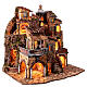 Perched village Neapolitan nativity scene for statues 10 cm 18th century style 80x70x50 cm s8