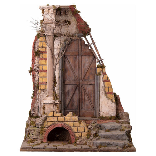 Ambientación templo con columna belén Nápoles 30-40 cm 90x70x50 cm 1