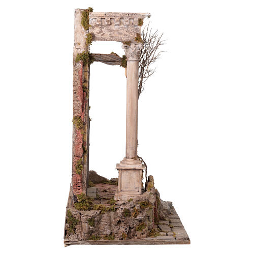 Décor temple avec colonne crèche napolitaine 30-40 cm 90x70x50 cm 5