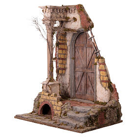 Ambientazione tempio con colonna presepe Napoli 30-40 cm 90x70x50 cm