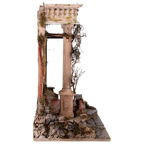 Ambientazione tempio con colonna presepe Napoli 30-40 cm 90x70x50 cm 6