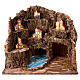 Village napolitain crèche 14 cm rivière maisons au loin 40x45x30 cm s1