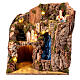 Pueblo belén 12 cm Nápoles cascada pared rocosa 40x35x30 cm s1