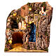 Borgo presepe 12 cm Napoli cascata parete rocciosa 40x35x30 cm s1