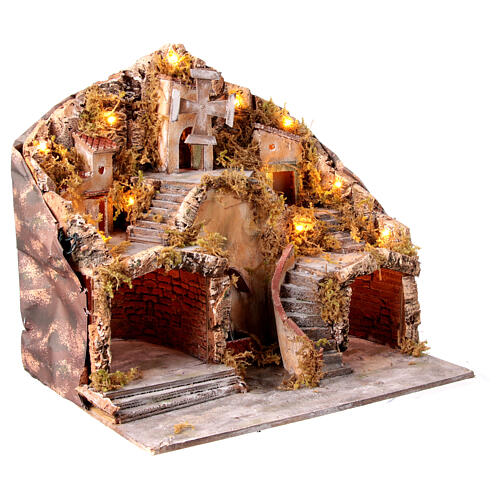 Village with fountain and mill for 12-14 cm Neapolitan Nativity Scene, 50x55x40 cm 4