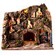 Village with oven Neapolitan nativity scene 12 cm cork wood 40x45x30 cm s1
