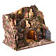 Village with oven Neapolitan nativity scene 12 cm cork wood 40x45x30 cm s3