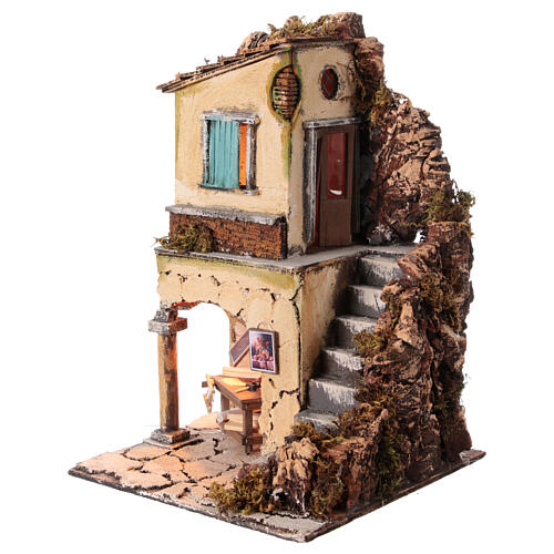 Casa stile 700 mestiere pittore presepe 10-12 cm Napoli 40x25x25 cm 2