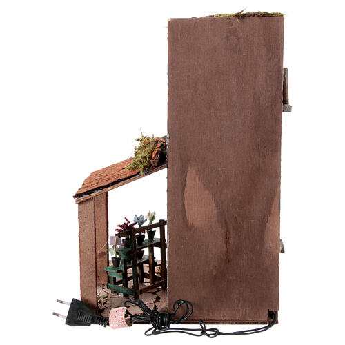 House in 18th century style with florist's shop for 10-12 cm Neapolitan Nativity Scene, 40x25x25 cm 4