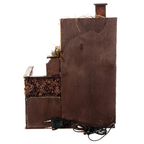 Casa vinaio presepe napoletano 10 cm stile 700 illuminata 35x25x25 cm 4