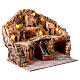 Krippenszenerie, neapolitanisches Dorf mit Mühle, Wasserfall und Ofen – geeignet für eine 12–14 cm Figurenserie s3