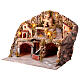 Pueblo belén 12-14 cm Nápoles molino cascada horno 50x60x40 cm s5
