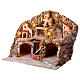 Nativity scene village 12-14 cm Naples mill waterfall oven 50x60x40 cm s5
