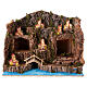 Village with illuminated cave for 10 cm Neapolitan Nativity Scene, 40x50x25 cm s1