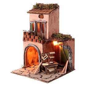 Maison métier menuisier crèche napolitaine XVIIIe 10 cm 35x25x25 cm