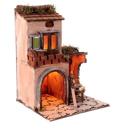 Maison métier menuisier crèche napolitaine XVIIIe 10 cm 35x25x25 cm 3