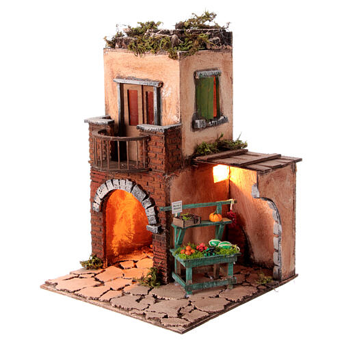 Haus des Bäckers, Krippenzubehör, neapolitanischer Stil, für 10-12 cm Figuren, 35x25x25 cm 2