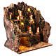 Setting with caves and miniature illuminated houses for 6 cm Neapolitan Nativity Scene, 35x30x20 cm s3