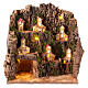 Neapolitan nativity village houses miniature 6 cm lighted 35x30x20 cm s1