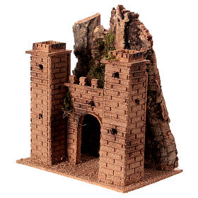 Castillo montano belén 8 cm Nápoles corcho 30x25x15 cm