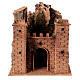 Castelo de montanha presépio napolitano 8 cm cortiça 30x25x15 cm s1