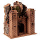 Castelo de montanha presépio napolitano 8 cm cortiça 30x25x15 cm s3