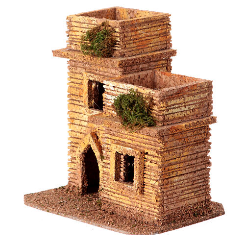 Miniature house at a distance for 3 cm Neapolitan Nativity Scene, 15x15x10 cm 2