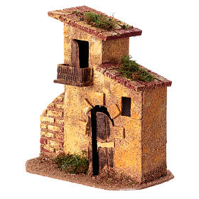 Casa miniatura con pared belén napolitano 6 cm 15x15x10 cm