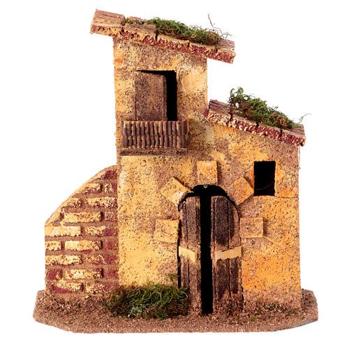 Casa miniatura con muretto presepe napoletano 6 cm 15x15x10 cm 1