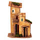 Scène deux maisons miniature crèche napolitaine 4 cm liège 20x15x10 cm s1