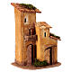 Scena due casette miniatura presepe 4 cm napoletano sughero 20x15x10 cm s3