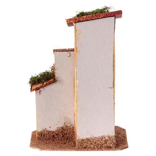 Pair of miniature houses for Neapolitan Nativity Scene with 4 cm figurines cork 18.5x13x10.5 cm 4