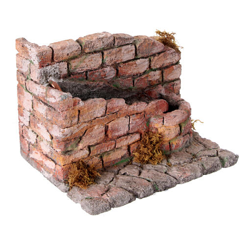 Neapolitan nativity scene downstream fountain 10 cm painted 13x17.5x14 cm 4
