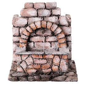 Fontaine arche en pierre grise crèche napolitaine 12 cm 20x15x15 cm