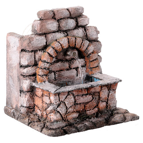 Fontaine arche en pierre grise crèche napolitaine 12 cm 20x15x15 cm 3