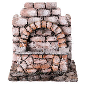 Neapolitan nativity scene gray stone arch fountain 12 cm 20x15x15 cm