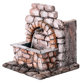 Neapolitan nativity scene gray stone arch fountain 12 cm 20x15x15 cm