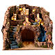 Neapolitan Nativity Scene village with waterfall and houses for 10 cm characters, 30x35x30 cm s1